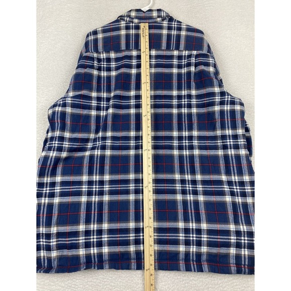 LL Bean Mens Fleece Lined Plaid Flannel Button Shirt Jacket Size XL Regular - Picture 5 of 5